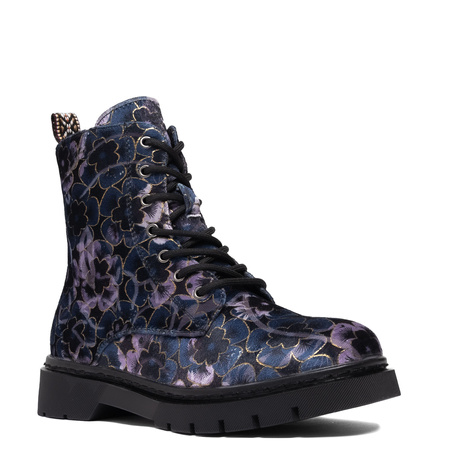 Artiker Sznurowane Kwiatowe Trzewiki Damskie Z Zamkiem Wielokolorowe 57C1052