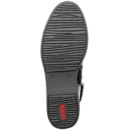 Botki Rieker 93312-00 Black ocieplane na platformie Czarne