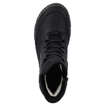Rieker Comfortable Ankle Boots With Elastic Lacing Women's Black 55069-00-BLACK