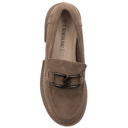 T.Sokolski women's taupe flat shoes