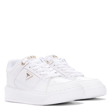 Guess Damskie Sneakersy Na Platformie Złote Detale Białe FLTDELELE12-WHITE