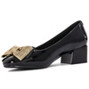 Women's shoes Sergio Leone lacquered with a bow Black PAT PU