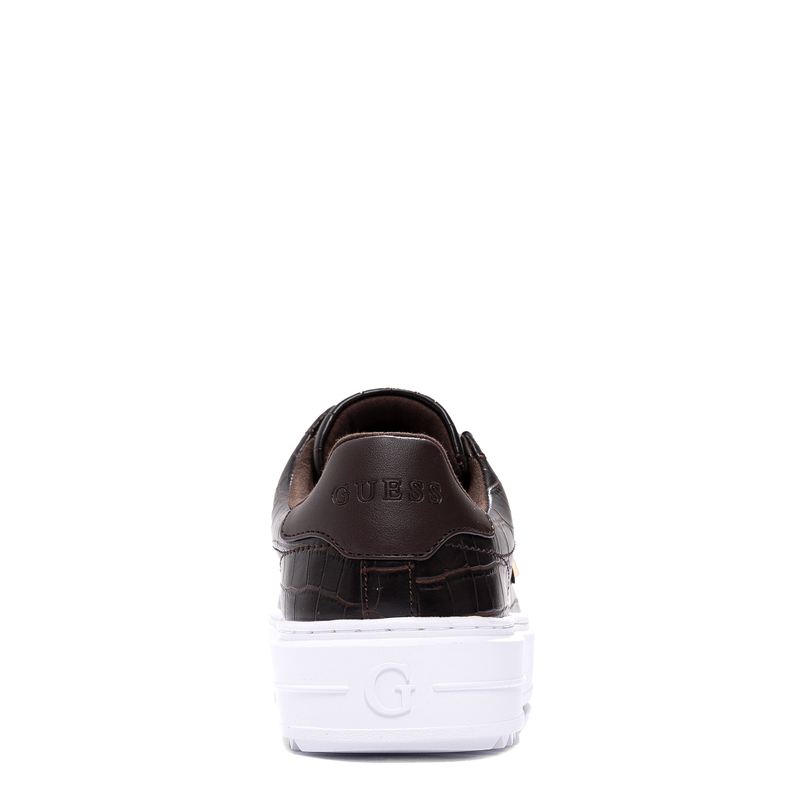 Guess Kroko Sneakersy Na Platformie Czekoladowy Brąz FLFD15PEL12-DBR