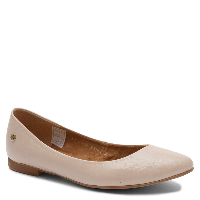 Maciejka Leather Classic Pointed Toe Ballet Flats Beige 4100W-08/00-8