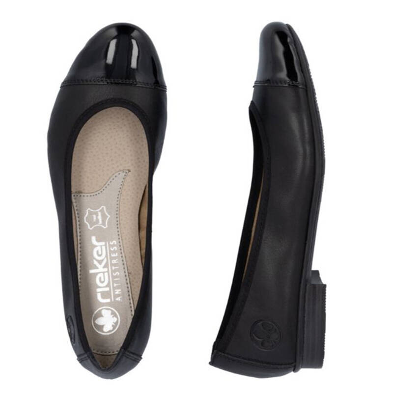 Rieker Baleriny Skórzane Black