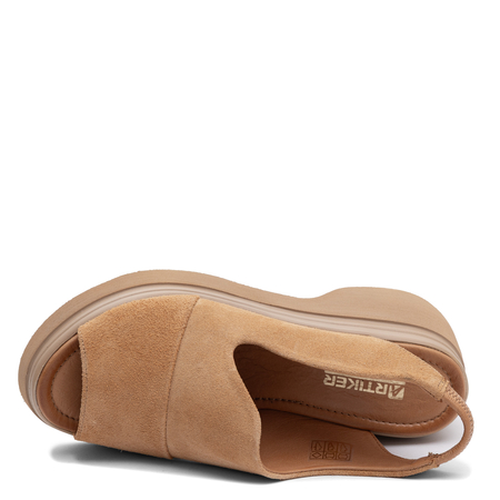 Artiker Leather Comfortable Wedge Sandals Orange 58C2045