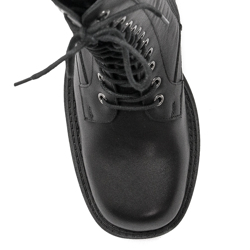 CAFENOIR Women's leather ankle boots Nero black
