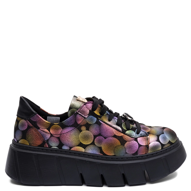 Maciejka Skórzane Sneakersy Na Platformie Wielokolorowe 6891W-08/00-8