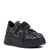 Maciejka Leather Platform Black Sneakers With Colourful Confetti Print 6191W-04/00-8