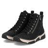 Rieker Warm-Lined Lace-Up Ankle Boots with Side Zip Black 45920-01-BLACK