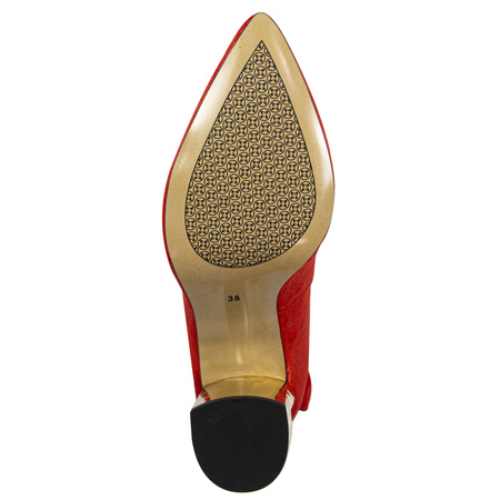 Maciejka Pumps Velour Leather Block Heel Red 5334S-08/00-1