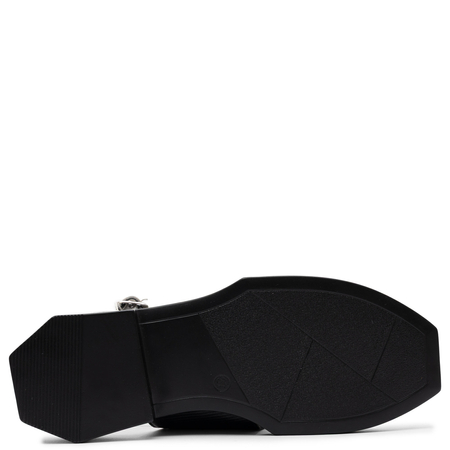 Maciejka Leather Square-Toe Flat Sandals Black-Beige K7477-01/00-1