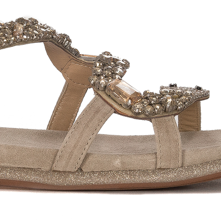 Alma En Pena Suede Sand Sandals