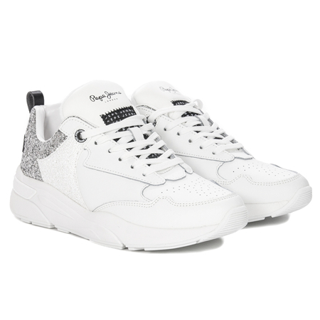 Pepe Jeans Sneakersy damskie White Arrow Glam Białe