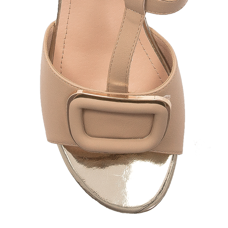 Sergio Leone Sandały Damskie Słupek Coffe