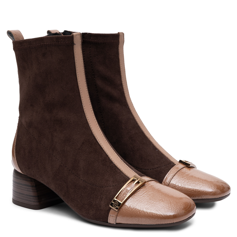 Hispanitas Exclusive Women's Ankle Boots with Sock Uppers Brown Beige BHI265016
