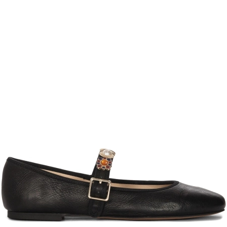 Inuovo Women's Leather Ballerinas Black