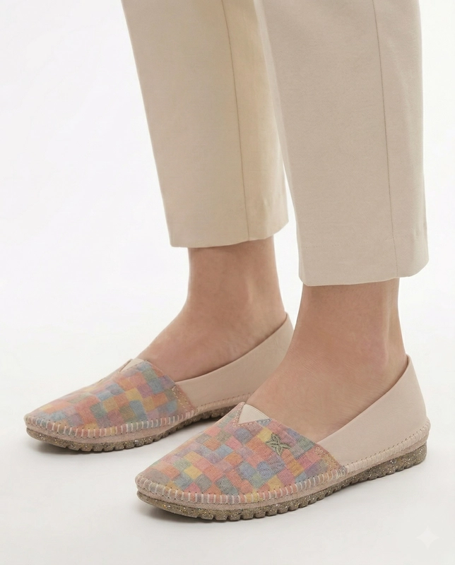 Maciejka Leather Flat Slip-on Shoes Multicolor Beige 1930W-56/00-0
