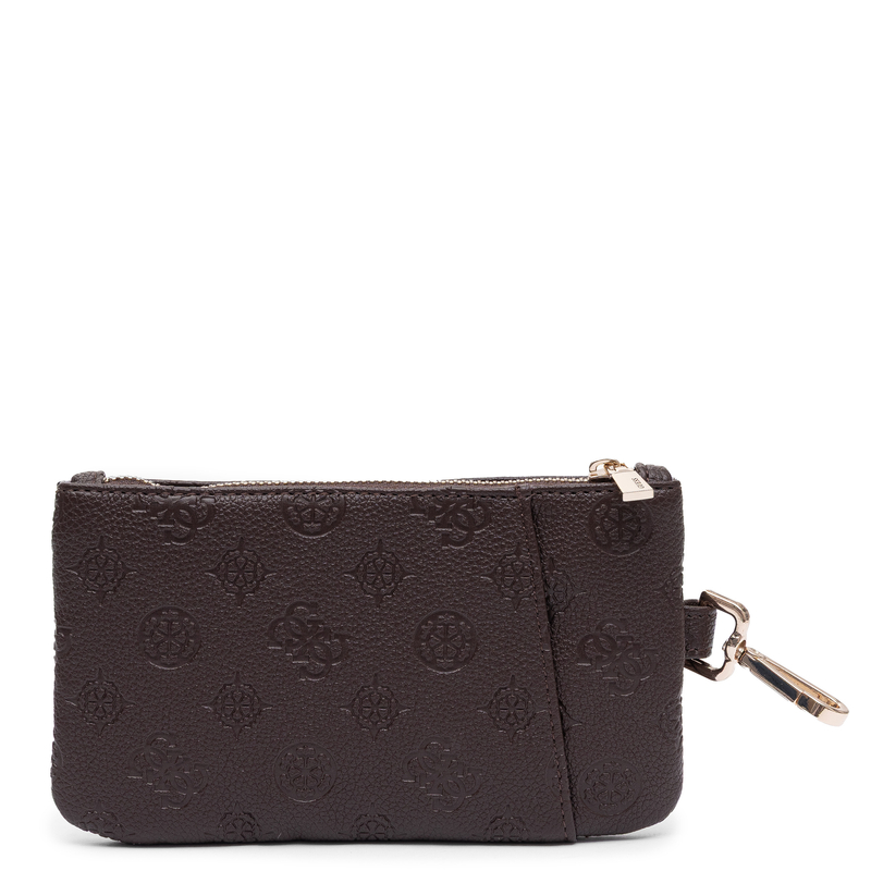 Guess Women Brown Embossed 4G Logo Zip Pouch Wallet With Coin Purse TXDP2222060-BROWN