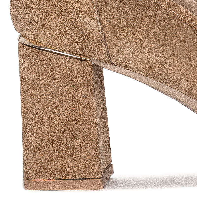 Pumps shoes for women Inofio leather Beige suede