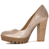 Maciejka Leather Block-Heel Pumps Platform Gold 02629-52/00-1