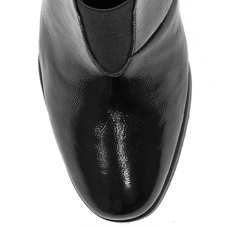 Maciejka Patent Ankle Boots Low Block Heel Black 04777-20/00-3