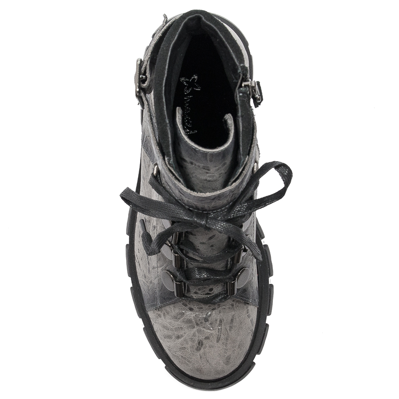 Maciejka Grey Lace-Up Boots