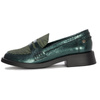 Maciejka Metallic Leather Loafers Low Heel Green 06250-09/00-1