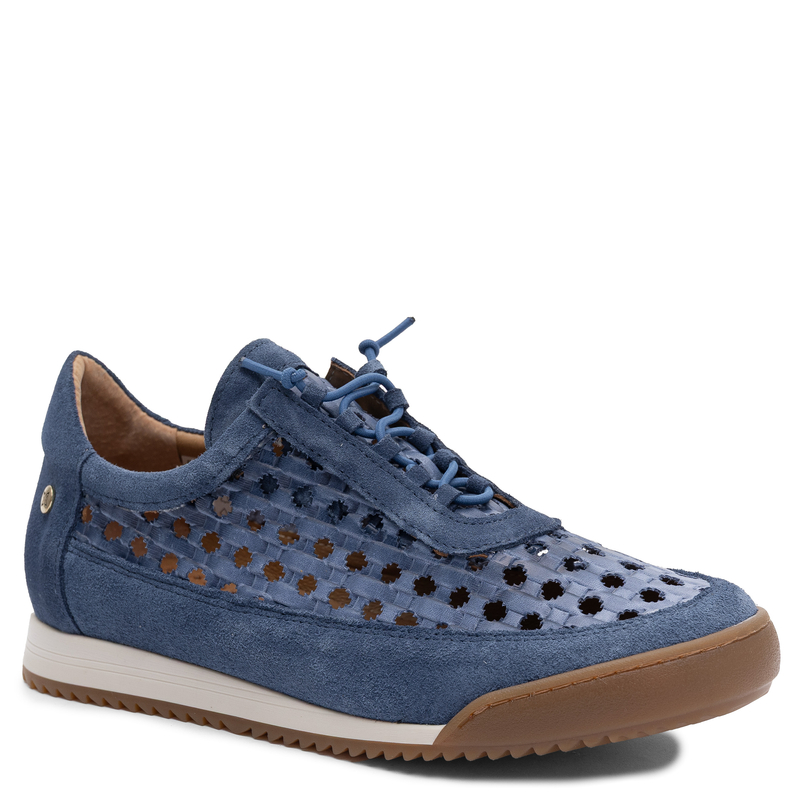 Maciejka Leather Openwork Sneakers Navy Blue 07323-17/00-1