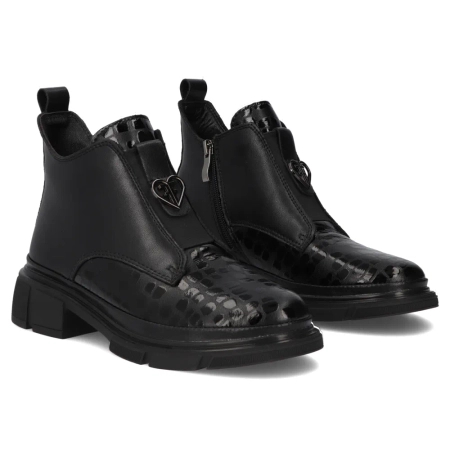 Filippo Leather Ankle Boots Insulated with Fleece Black DBT7430/25 BK