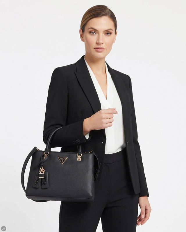 Guess Torebka Damska Do Ręki I Na Ramię Elegancka Czarna ZG967205-BLACK