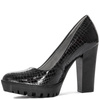 Maciejka Leather Pumps on Block Heel and Platform Black 02629-43-00-1