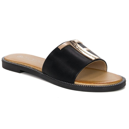 Klapki damskie Filippo Black Czarne