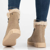 Filippo Beige Suede Leather Ankle Boots for Women