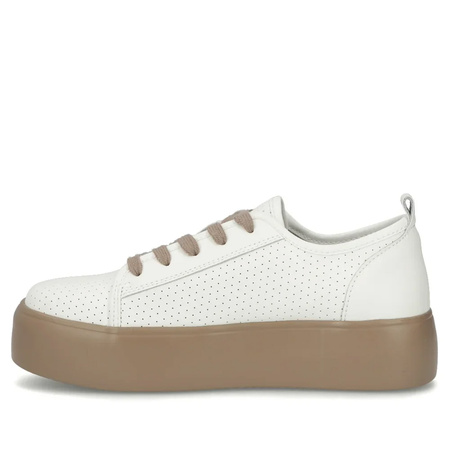 Filippo Women's Leather Sneakers White DP6116-26-WH-BE