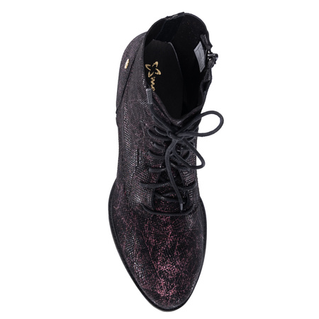 Maciejka Artistic Leather Ankle Boots Black Purple 6391W-44/00-1