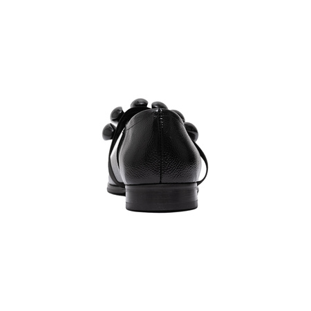 Boccato Women’s Patent Leather Slip-On Flats With Sculptural Elastic Strap Black 728-826-BLACK