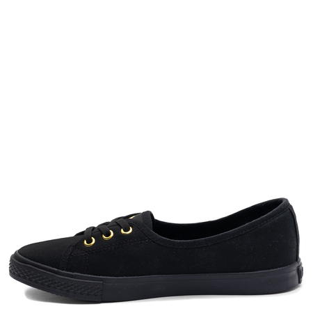 Lee Cooper Klasyczne Niskie Trampki Ze Złotym Logo Czarne LCW-26-02-4045L