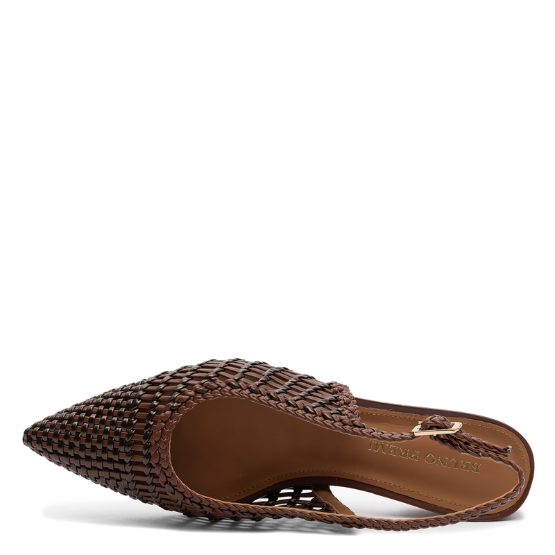 Bruno Premi Woven Slingback Pointed Toe Flats Brown BN0111XBPRI2IBZCU
