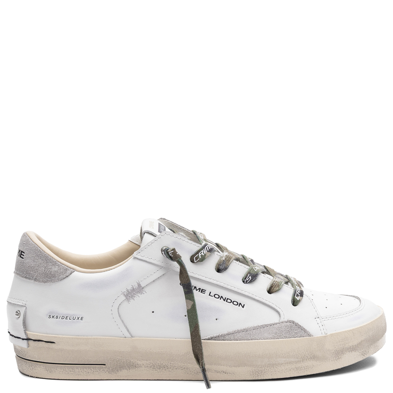 Crime London SK8 DELUXE Sneakersy Skórzane Białe 9108PP8.10