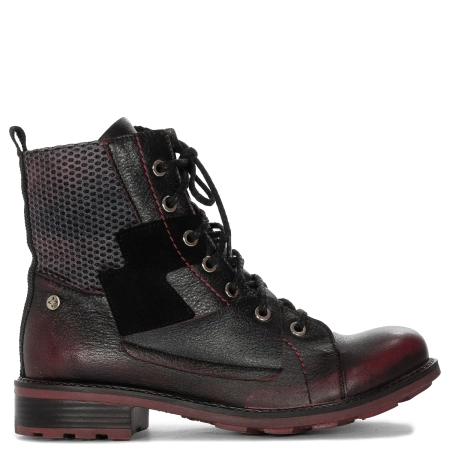 Maciejka Women's Leather Boots Black and Red