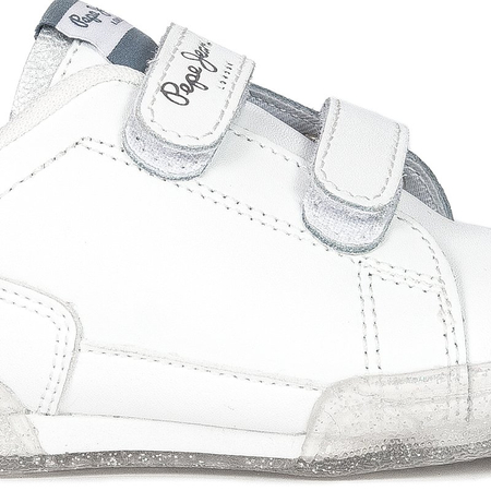 Pepe Jeans PGS30500 800 White Lambert Girl Glitter Kids Sneakers