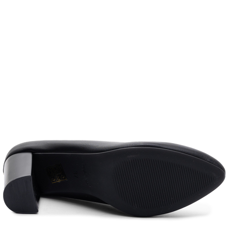 Sergio Leone Elegant Classic Black Block Heel Pumps PB-131-CZARNY