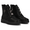 Filippo Black Patternt Suede Ankle Boots for Women