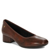 Maciejka Leather Comfortable Pumps Low Block Heel Bordeaux P7224-23/00-7