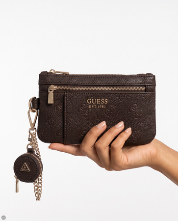 Guess Portfel Damski Saszetka Z Mini Portmonetką Brązowy TXDP2222060-BROWN