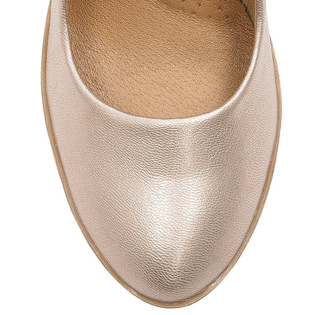 Maciejka Leather Block-Heel Pumps Platform Gold 02629-52/00-1