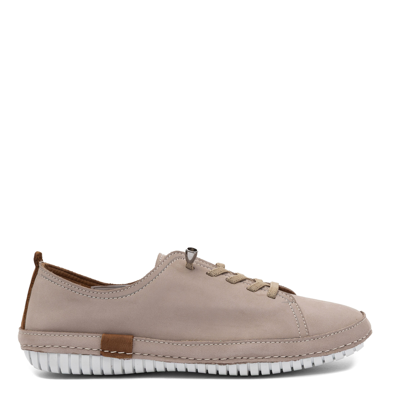 Sokolski Skórzane Półbuty na Elastycznych Sznurówkach Beżowe ER-2948-BEIGE-N