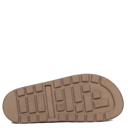 Maciejka Leather Slide Sandals Double Buckle Platform Beige P7537-04/00-5