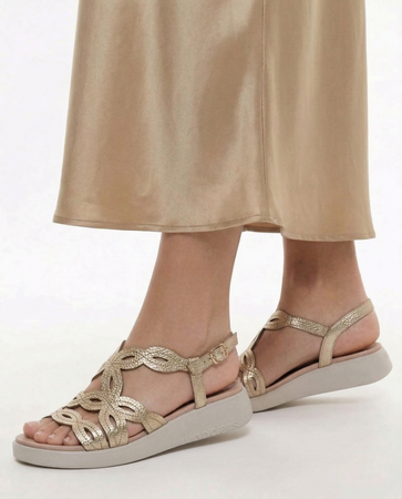 Wonders Women's Leather Sandals Platino